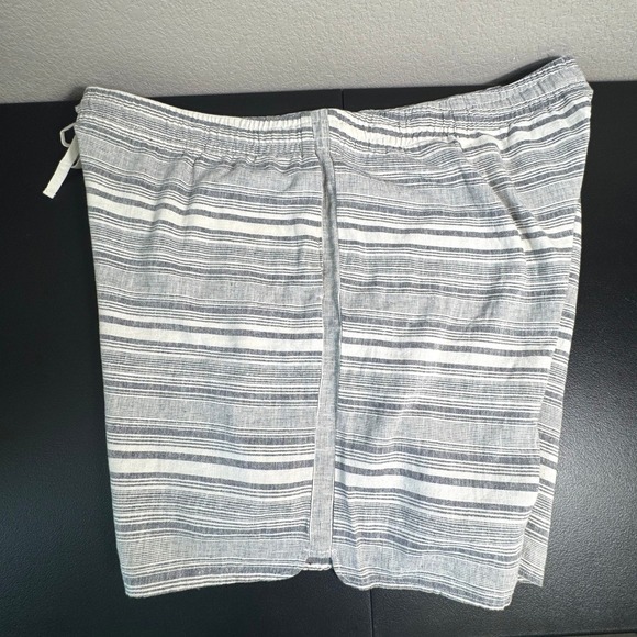 J Jill Black cream Striped Linen Cotton Blend Lounge Shorts Women's 3X - Picture 3 of 9